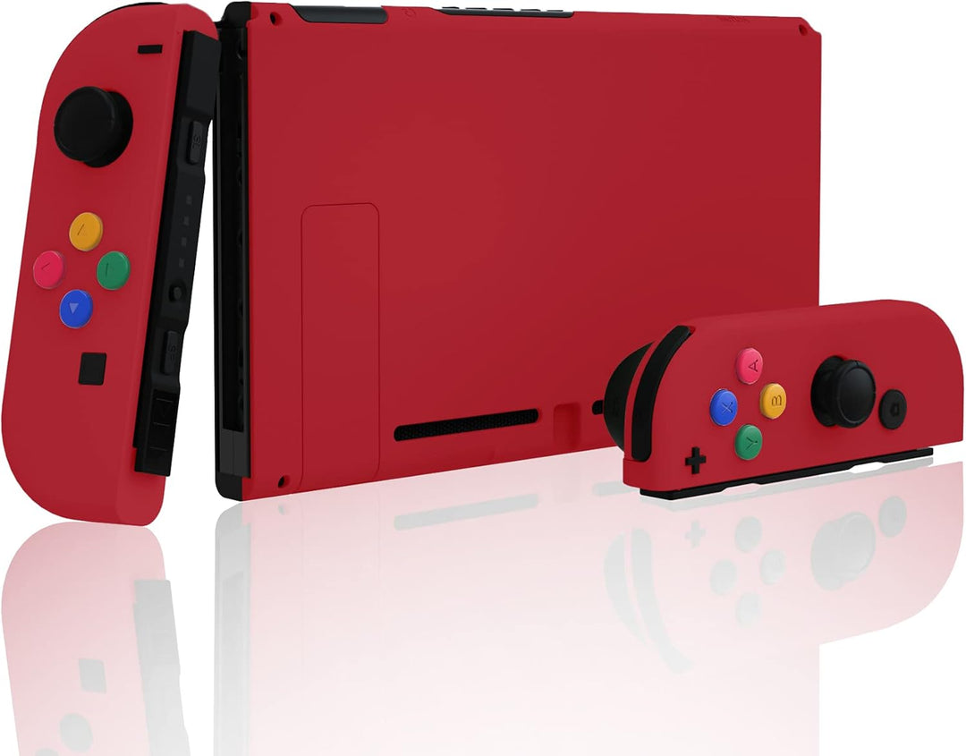 eXtremeRate Hülle Case für Nintendo Switch Joycon/Konsole, Rückgehäuse&Kickstand für Switch Console,