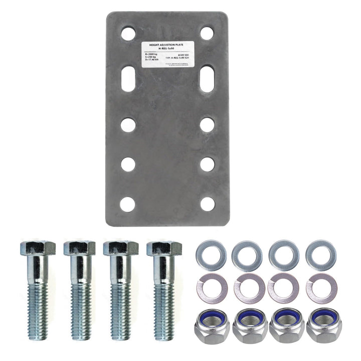 XIMPLIO Universelle Adapterplatte zur Höhenverstellung 5x90+4xM16 der Anhängerkupplung für 2-Loch 90