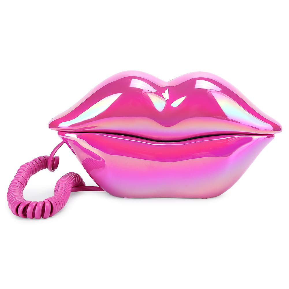 VBESTLIFE Schnurgebundenes Telefon, mundförmiges Lippen-Telefon Desktop-Festnetztelefon mit klarem T