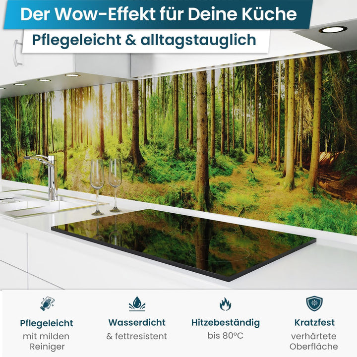 danario Küchenrückwand selbstklebend - Matt - Spritzschutz Küche - versteifte PET Folie - 0,37 mm -