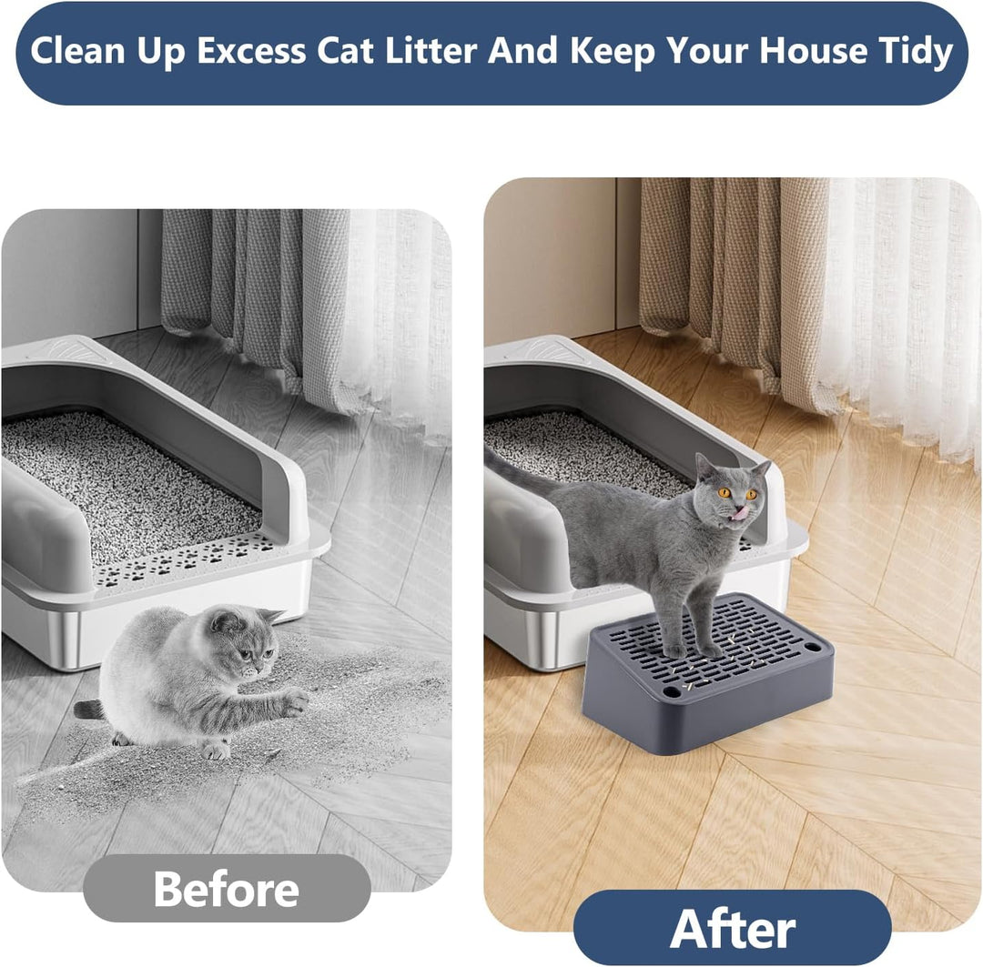 Kalolary Katzenrampe für Katzentoiletten, Katzen Trethocker mit Filterfunktion Leicht zu Reinigende