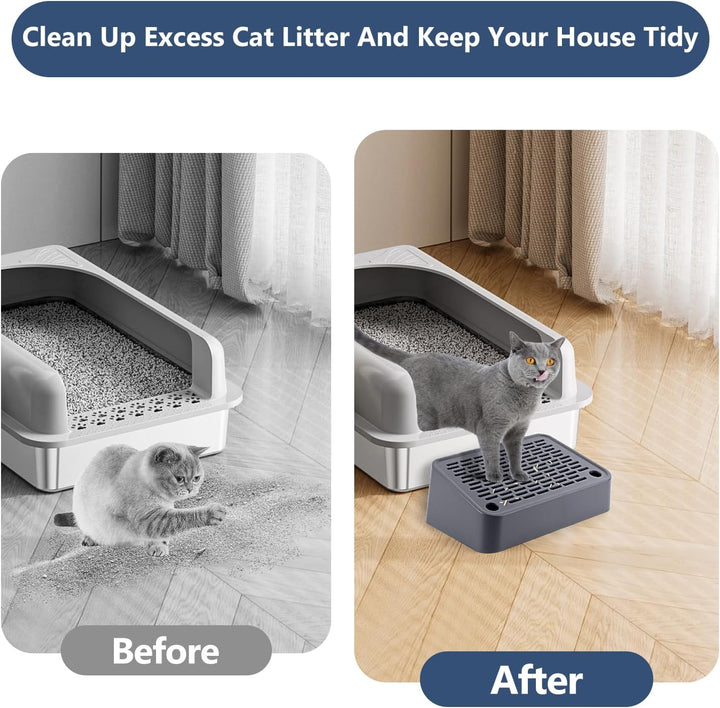 Kalolary Katzenrampe für Katzentoiletten, Katzen Trethocker mit Filterfunktion Leicht zu Reinigende