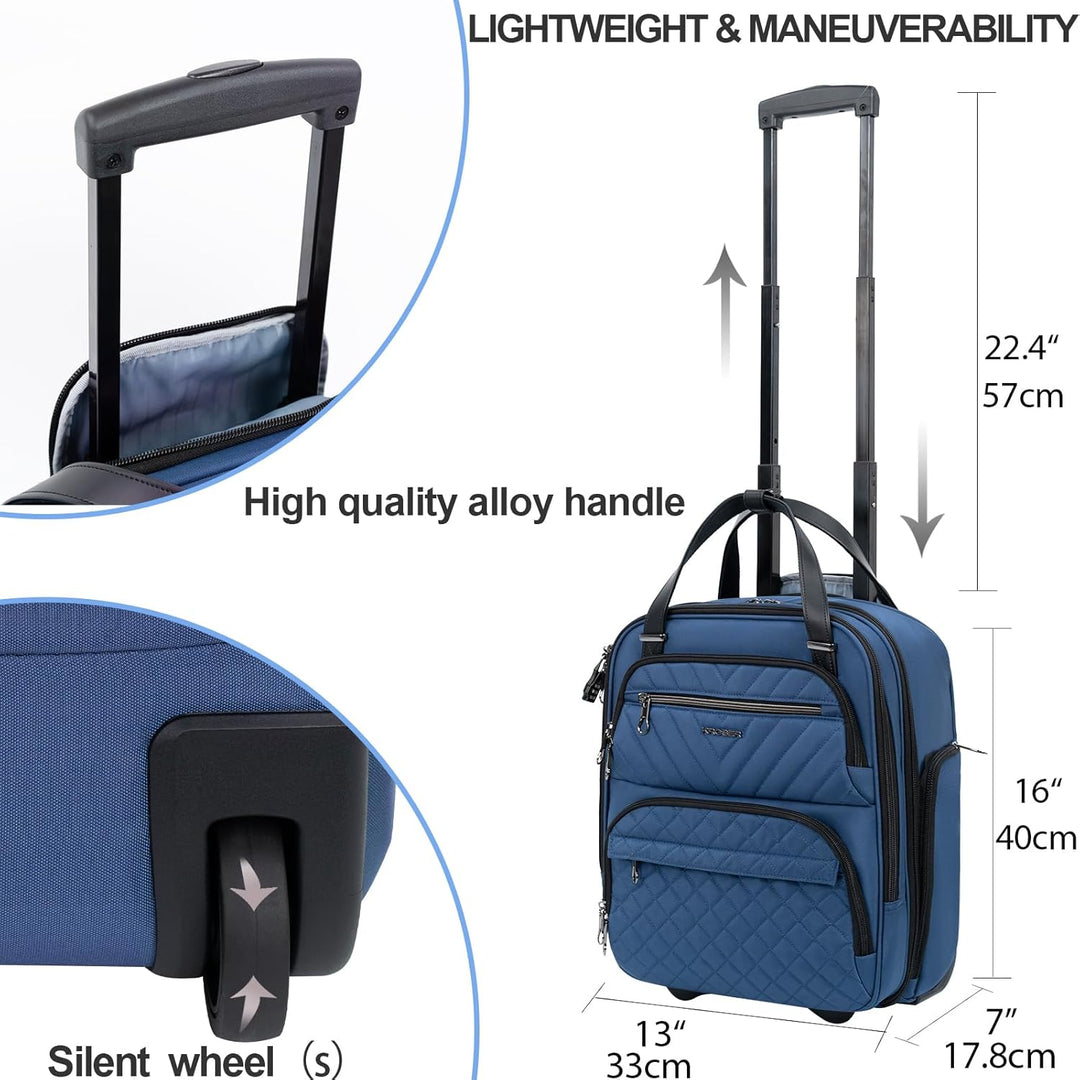 KROSER Handgepäck Koffer Trolley 40cm, Carry On Untersitzer Multifunktional 16-Zoll Leichter Über-Na