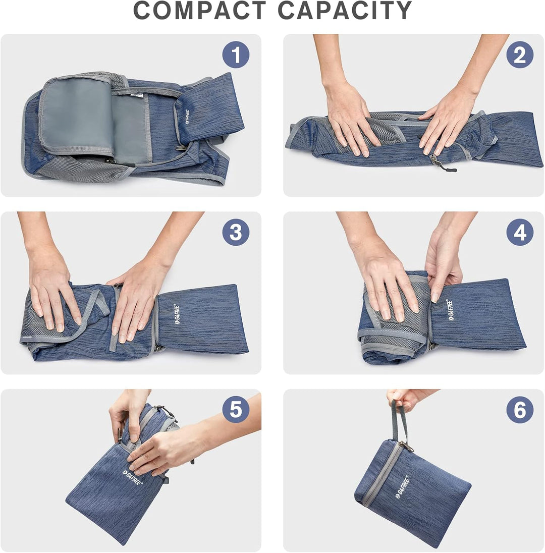G4Free 10/15/20L Faltbarer Rucksack Klein, Wanderrucksack Leicht, Tagesrucksack Damen Herren für Wan