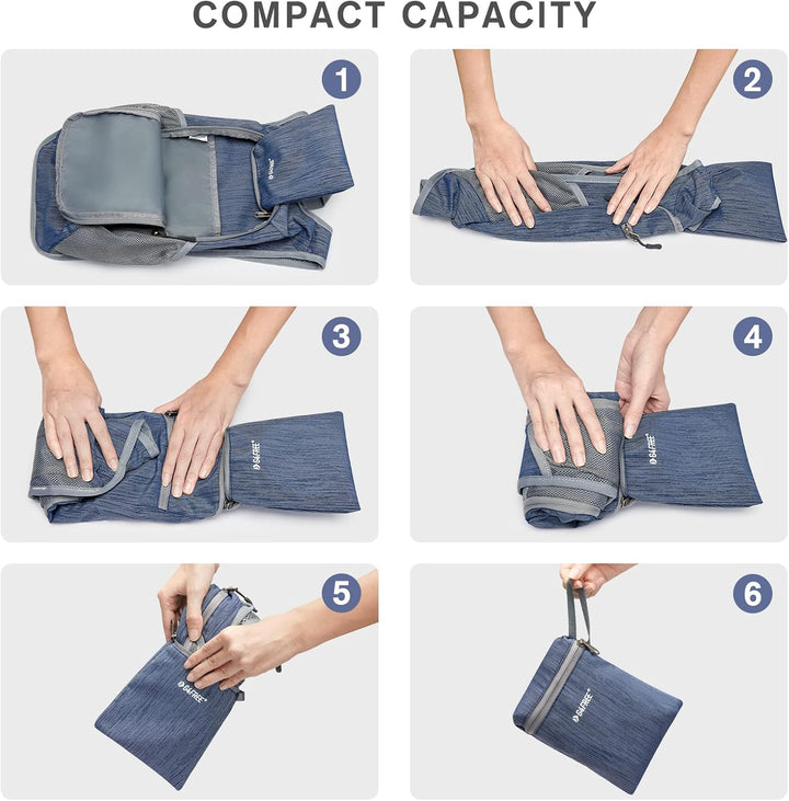 G4Free 10/15/20L Faltbarer Rucksack Klein, Wanderrucksack Leicht, Tagesrucksack Damen Herren für Wan