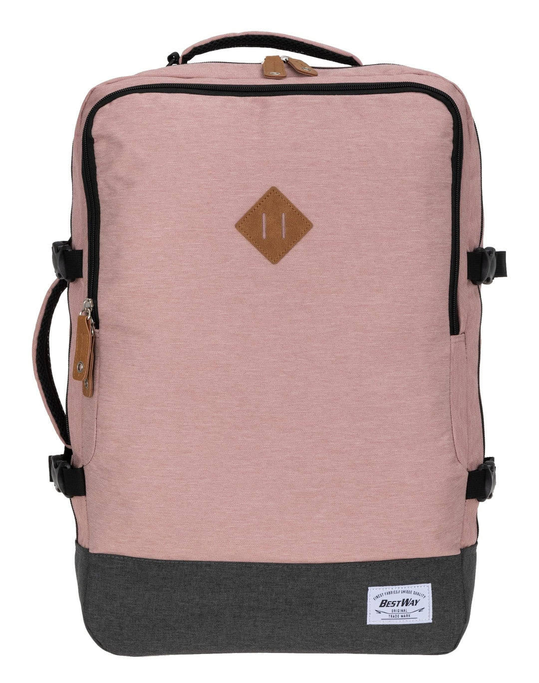 BESTWAY Cabin 40223 Retro Reiserucksack Kabinenrucksack Leichtgepäck Rucksack + Koffergurt Soft Pink