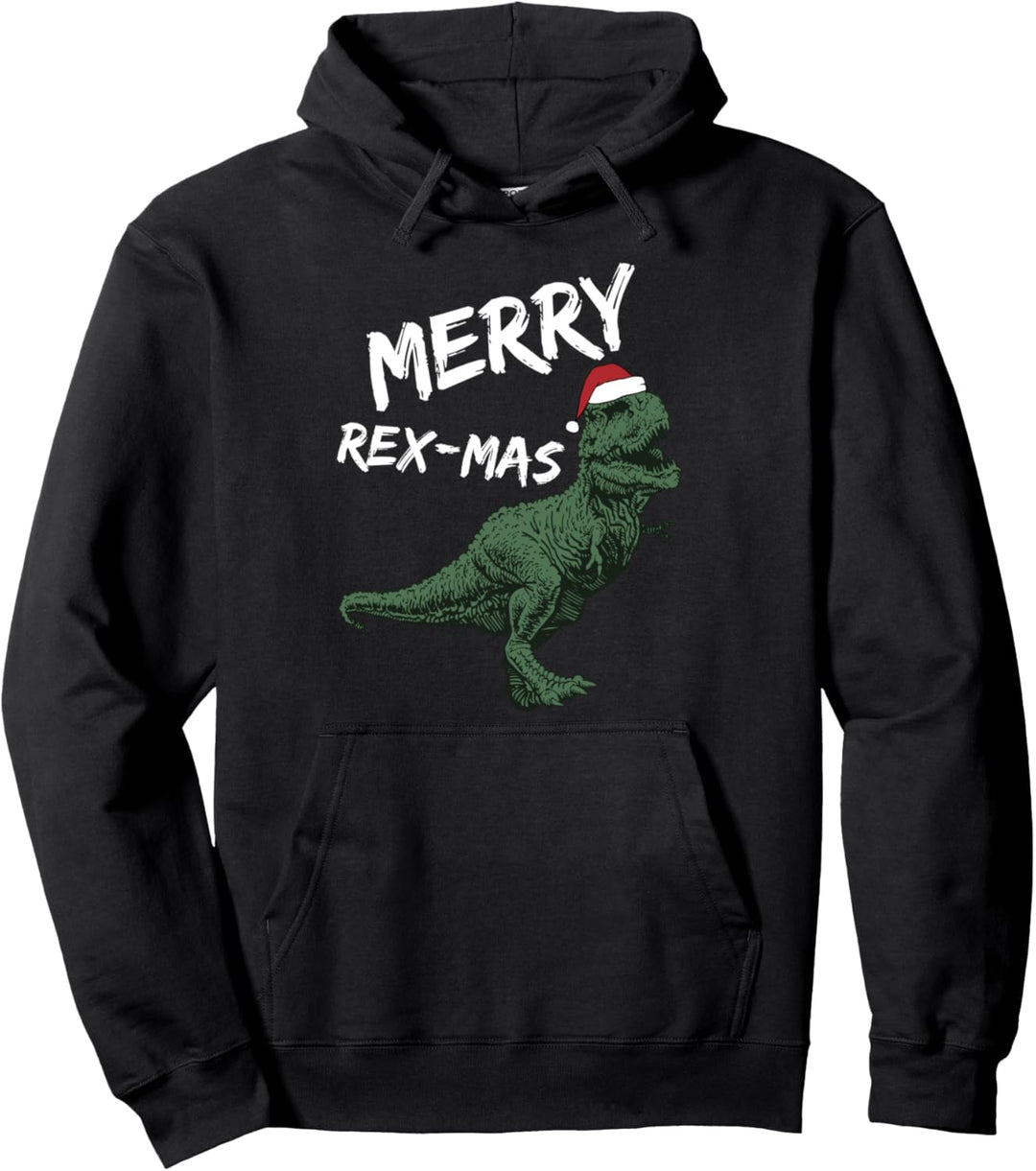 Merry Rex-Mas Dinosaur Christmas Pullover Hoodie