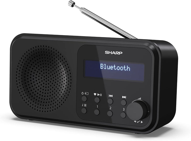 SHARP DR-P420 Portables Digitalradio (DAB/DAB+/FM mit RDS, USB, Bluetooth 5.0, 3,5mm Klinke Wecker-F