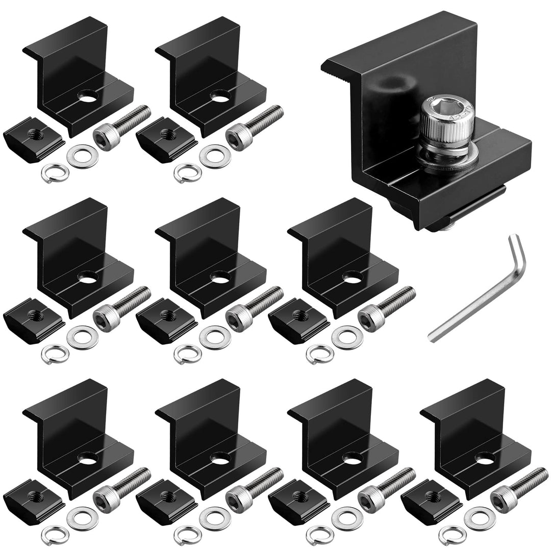 GETLITOOL Solarmodul Halterung 35mm Endklemme Kit, 10x Solarpanel Z Halterung Randklemme für Photovo