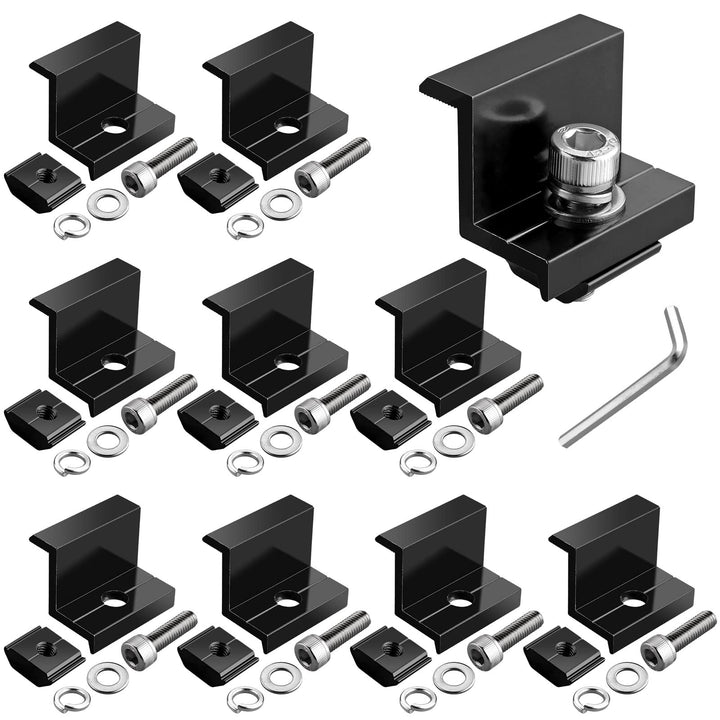 GETLITOOL Solarmodul Halterung 35mm Endklemme Kit, 10x Solarpanel Z Halterung Randklemme für Photovo