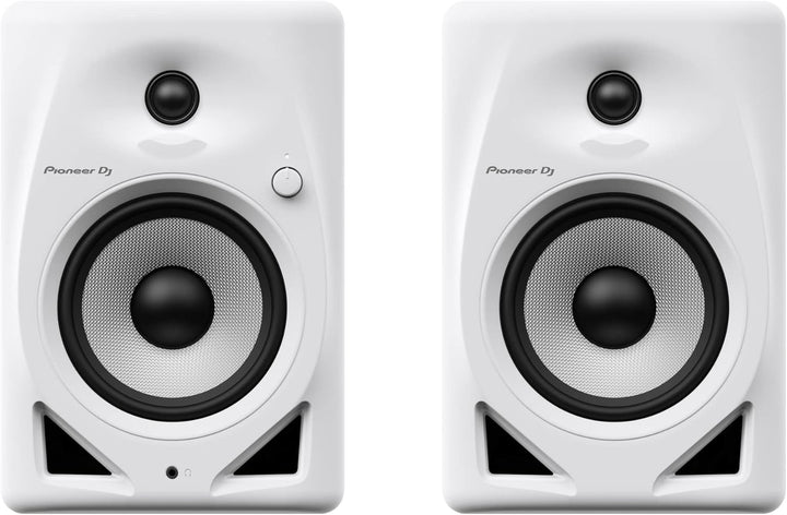 Pioneer DJ PLX-500-W DJ-Plattenspieler mit Direktantrieb, Weiss & DM-50D 5" Desktopmonitorsystem (we