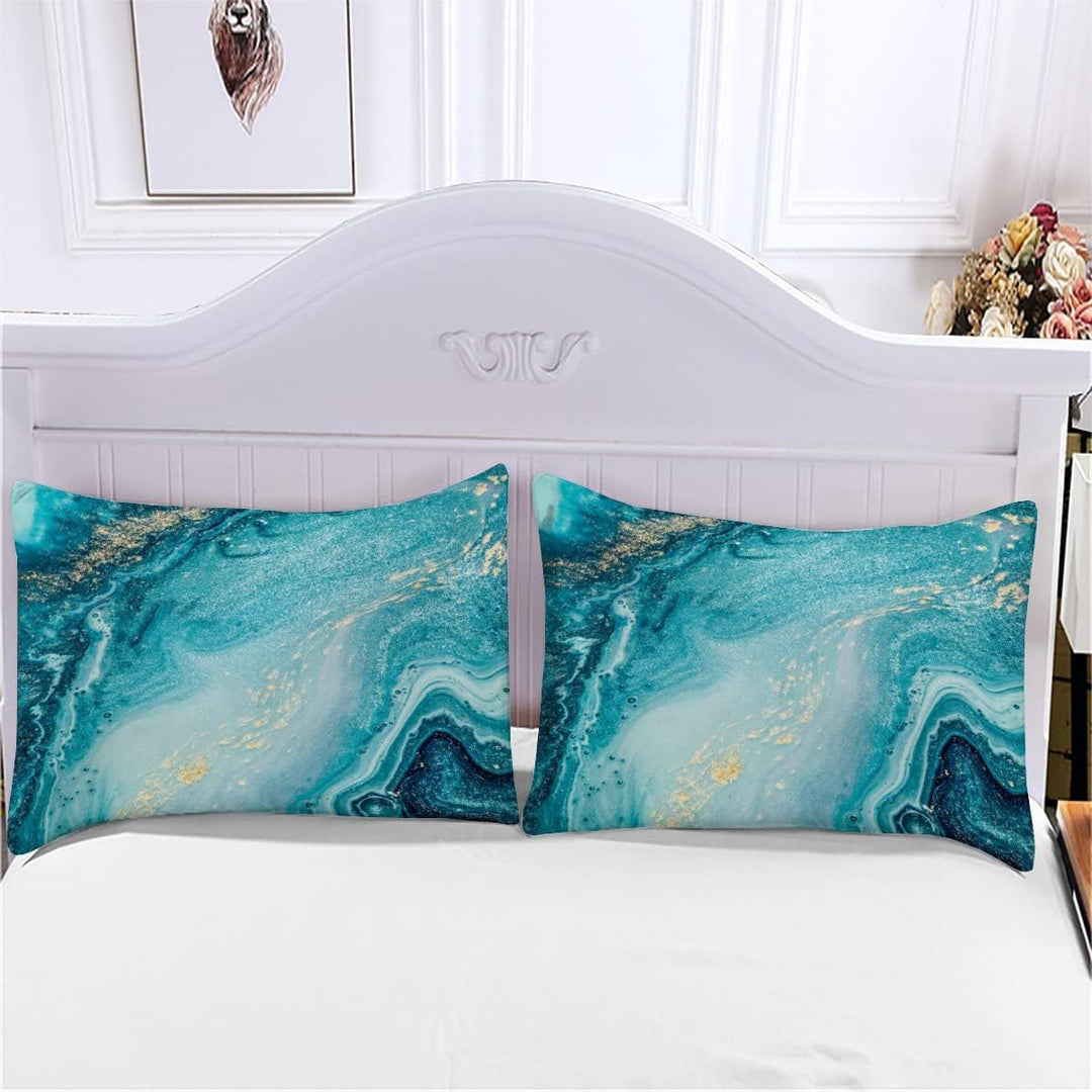 RFFLUX 3D Abstrakt Meer Blau Marmor Bettwäsche Set 135x200 cm 2teilig mit Reissverschluss Weiche und