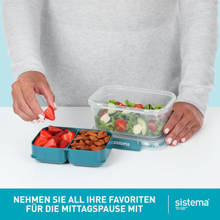 Sistema TO GO Stax auslaufsichere Lebensmittelaufbewahrungsbehälter | luftdichte und stapelbare Fris