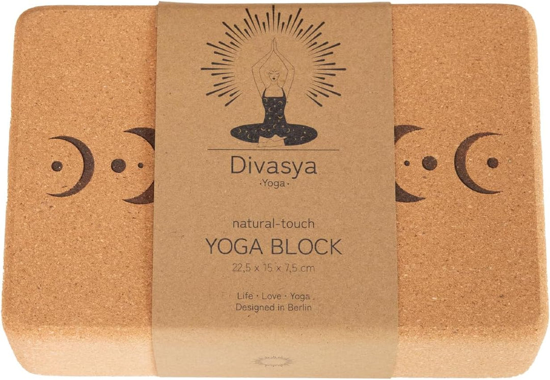 Yoga Block "natural touch" aus Kork/mittlere Grösse/abgerundete Ecken/Klassisches Yogahilfsmittel bz
