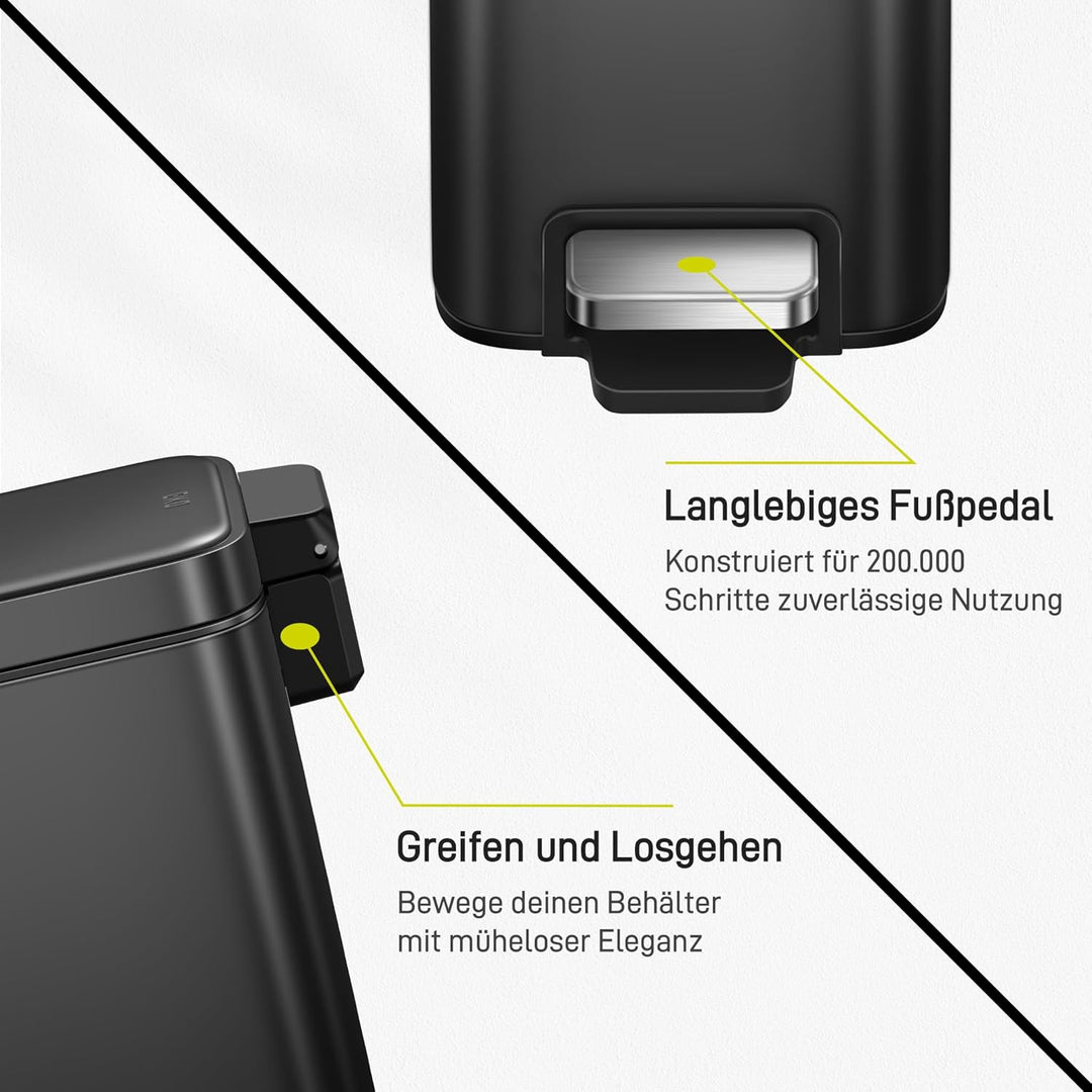 EKO Genie Mülleimer Bad, Kosmetikeimer 5L, kleiner Abfalleimer mit Softclose-Deckel, wasserdichter,