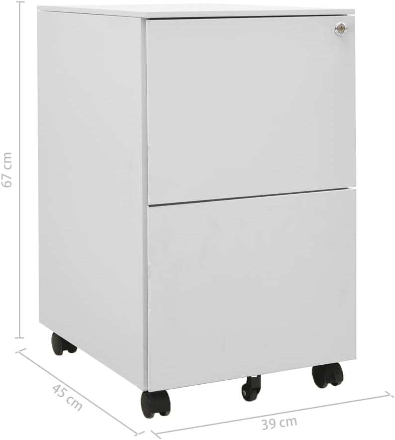 vidaXL Aktenschrank mit Rollen Rollcontainer Bürocontainer Schubladenschrank Büroschrank Stahlschran