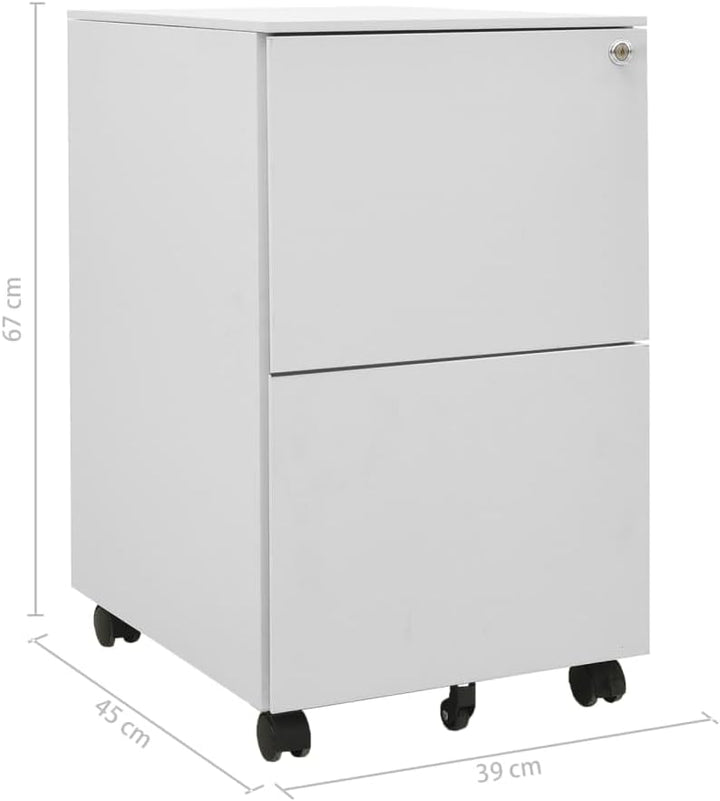 vidaXL Aktenschrank mit Rollen Rollcontainer Bürocontainer Schubladenschrank Büroschrank Stahlschran