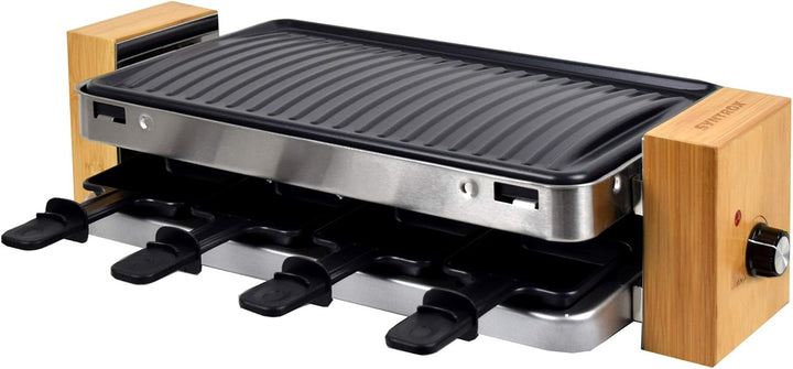 Syntrox Germany RAC-1500WB Lugano Raclette mit 4 Platten mit antihaftbeschichteter Grillplatte und N