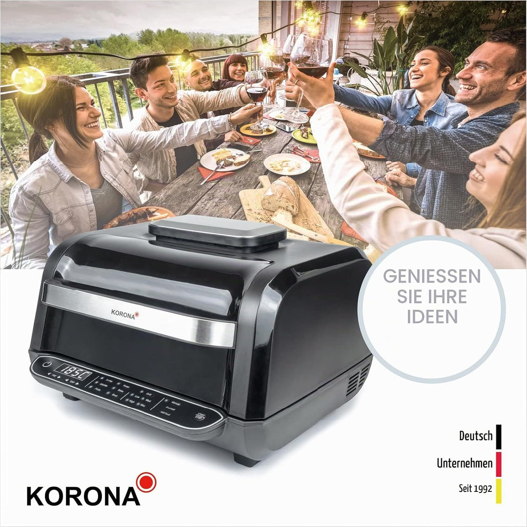Korona 46160 8in1-Multifunktionsgrill| | Elektrogrill, Heissluftfritteuse, Backofen, Pizzaofen, Dörr