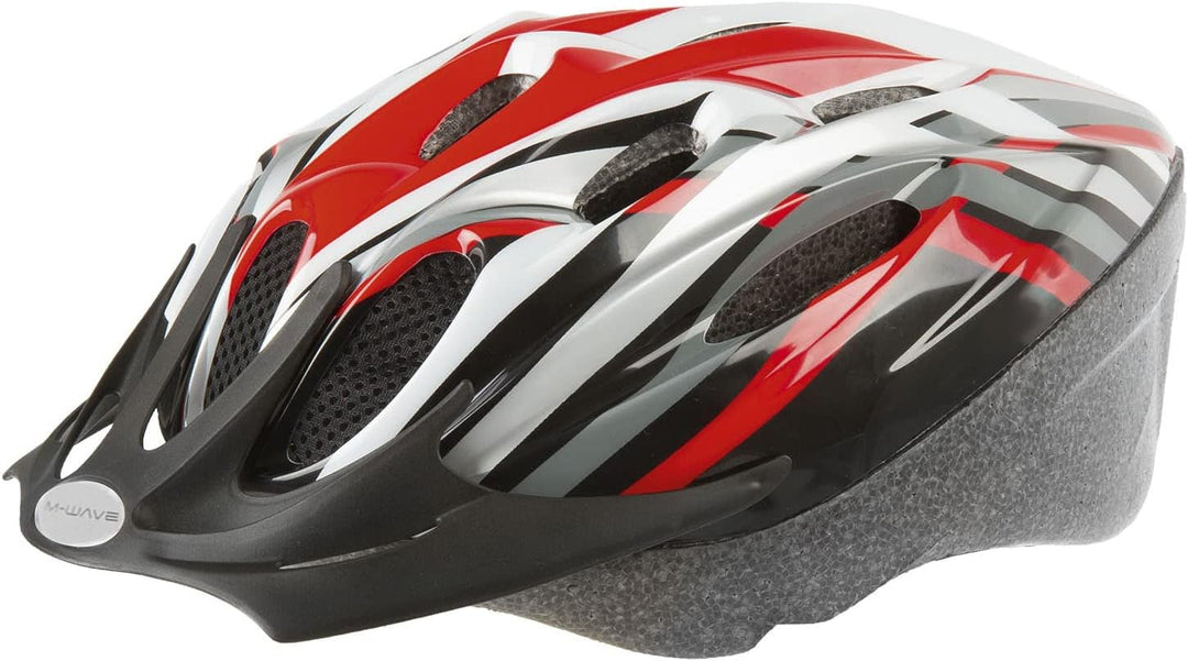 M-Wave Fahrradhelm M, 53-57 cm Rot/Schwarz/Weiss/Silber, M, 53-57 cm Rot/Schwarz/Weiss/Silber