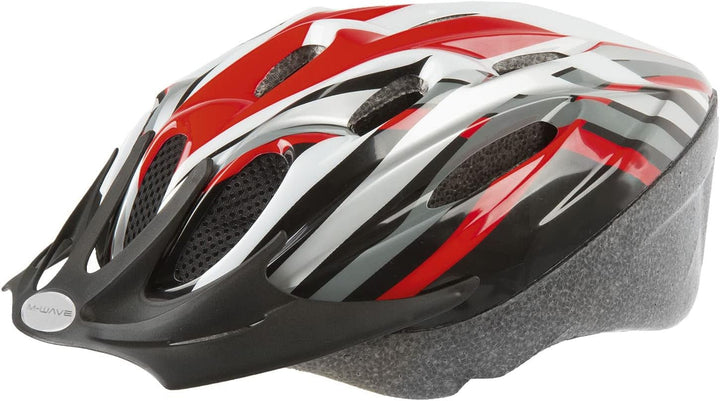 M-Wave Fahrradhelm M, 53-57 cm Rot/Schwarz/Weiss/Silber, M, 53-57 cm Rot/Schwarz/Weiss/Silber