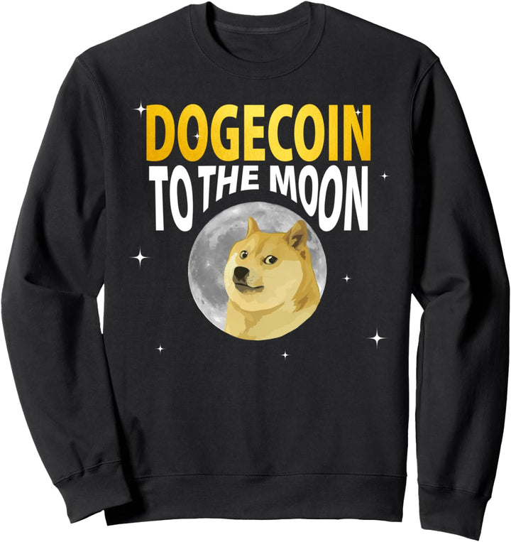 Cool Dogecoin to the Moon Tee, Doge Coin Crypto Currency Sweatshirt