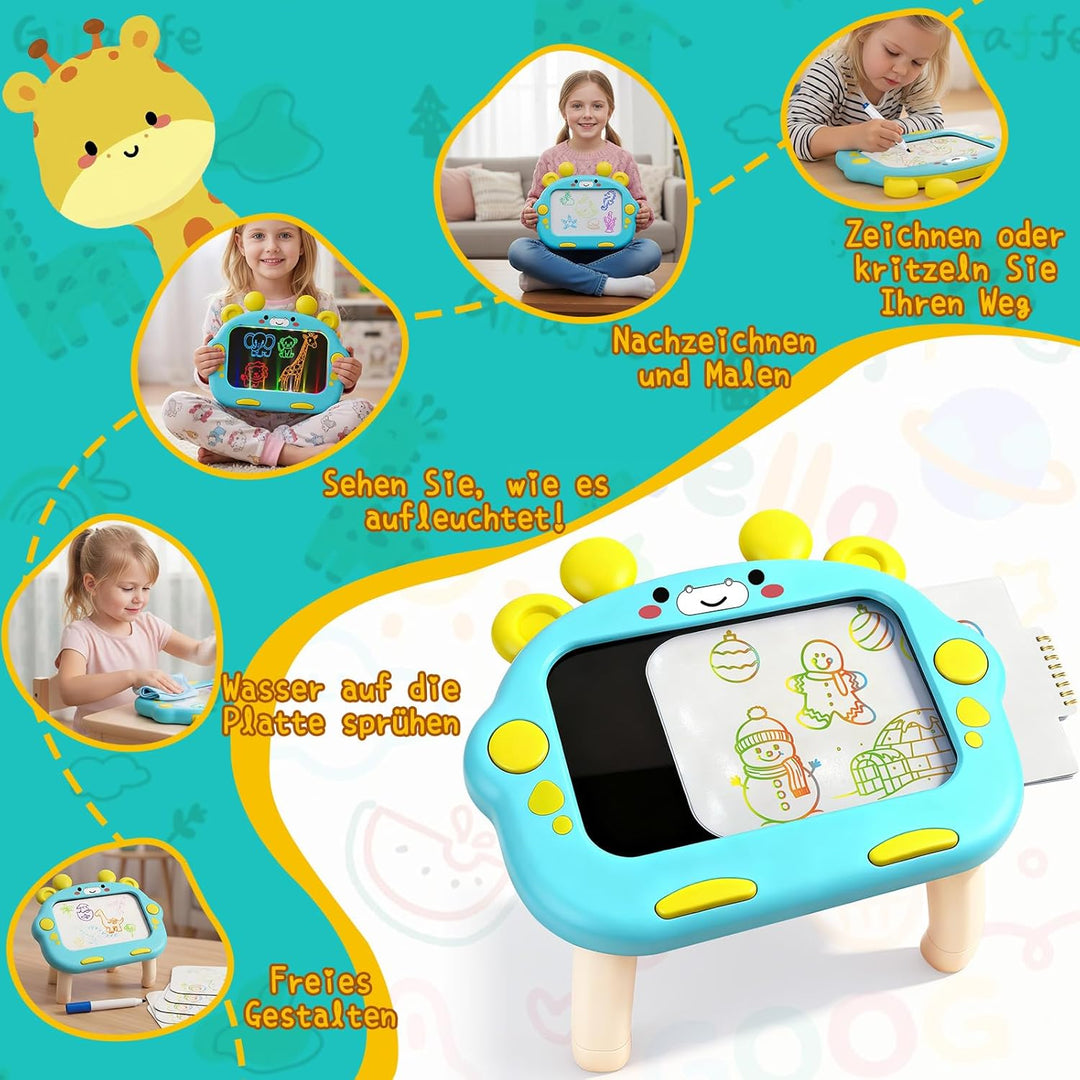 Leuchtendes Led Zeichenbrett für Kinder, Led Zeichenbrett mit 8 Farben Stift, 8 Beleuchtungsmodi, Ab