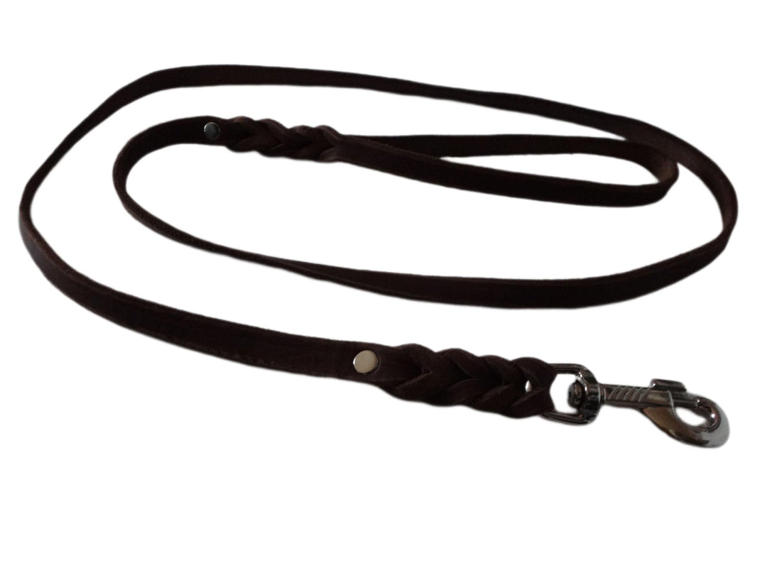 Hundeleine Schleppleine aus Fettleder 3m bis 10m, 12mm, Braun, Jagd und Training, Mantrailing (5m),