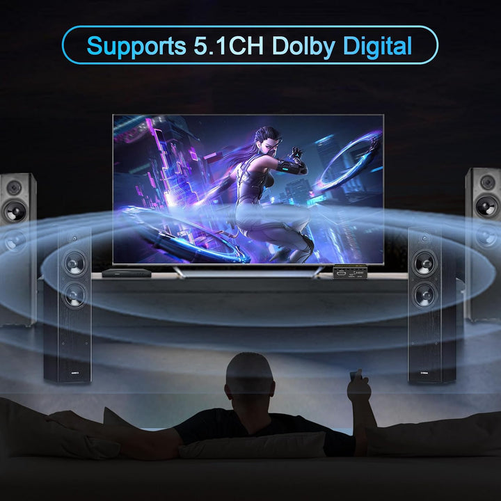 HDMI 2.0 Audio Extractor 4K 60Hz PS5 1080P 120Hz 4:4:4 HDCP 2.2 18 Gbit/s D-olby Vision HDR DE-Embed
