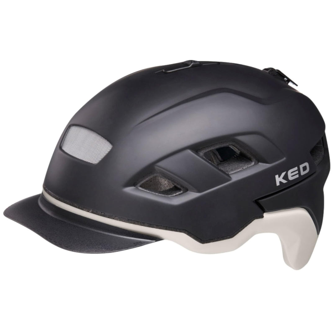 KED Berlin City Fahrrad Helm matt schwarz/weiss 2022 black ash matt M (52-58cm), black ash matt M (5