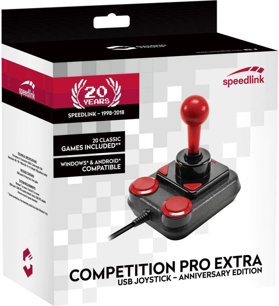 SpeedLink Competition Pro Extra Joystick USB PC, Android Schwarz, Rot