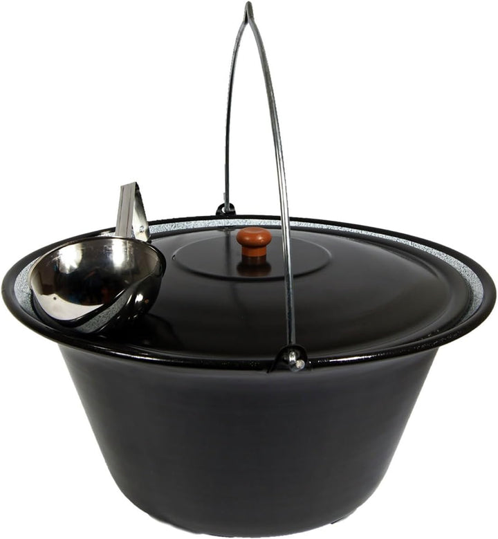troph-e-shop Set Gulaschkessel Gulaschtopf Emaille 30 Liter + Deckel Gratis Schöpflöffel