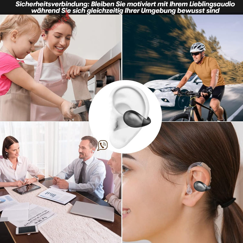 Open Ear Kopfhörer kabellos Bluetooth Mini Luftleitung Knochenschall Sportkopfhörer mit Mic Noise Ca