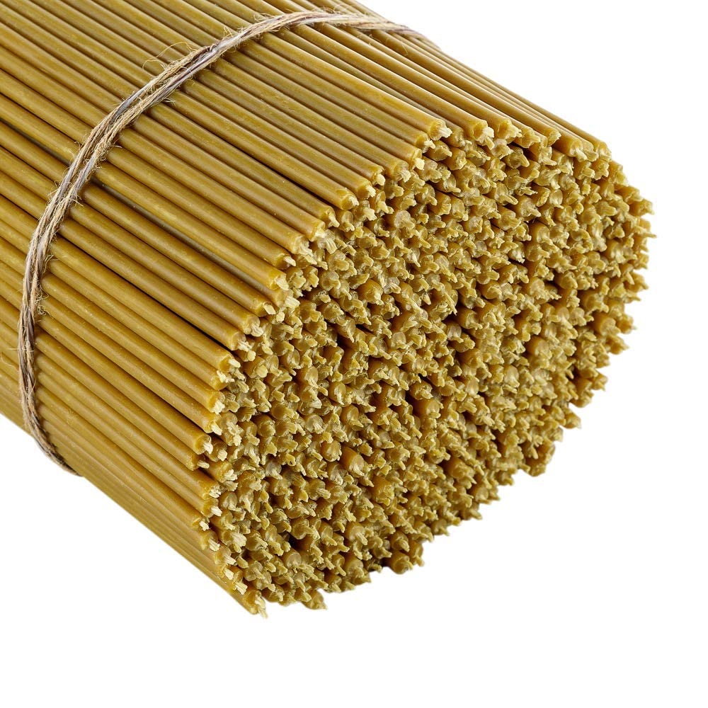 Danilovo Ritual Kerzen 100% Bienenwachs (Gelb) - Orthodoxe Kerzen für Gebet Tischdeko Hochzeit - Ung