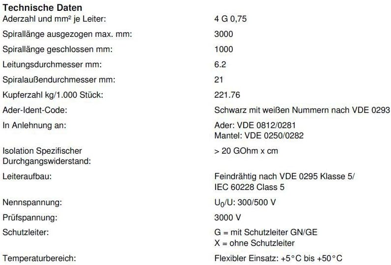 LAPP 70002636 Spiralkabel ÖLFLEX® Spiral 400 P 1500 mm / 4500 mm 4 G 0.75 mm² Grau 1 St.