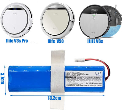 14,4V 2600mAh Ersatz Akku kompatibel mit iLife V3s Pro, V50, V5s Pro, V8s, X750, ZACO V5s Pro, V3, V