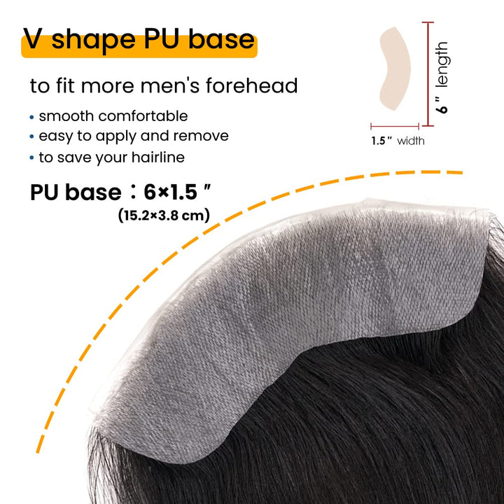 Lordhair Toupet Herren,100% Europäisches Echthaar Herren Toupet Echthaar,V-LOOP Skin Toupet Herren,T