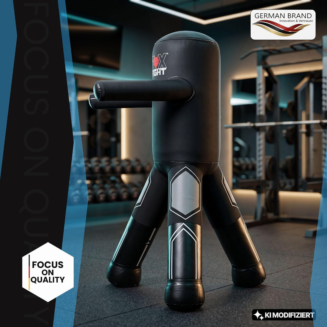 FOX-FIGHT Dreibein Standboxsack Trainer mit Armen Box-Dummy Boxpuppe | innovativer Boxdummy / Standb