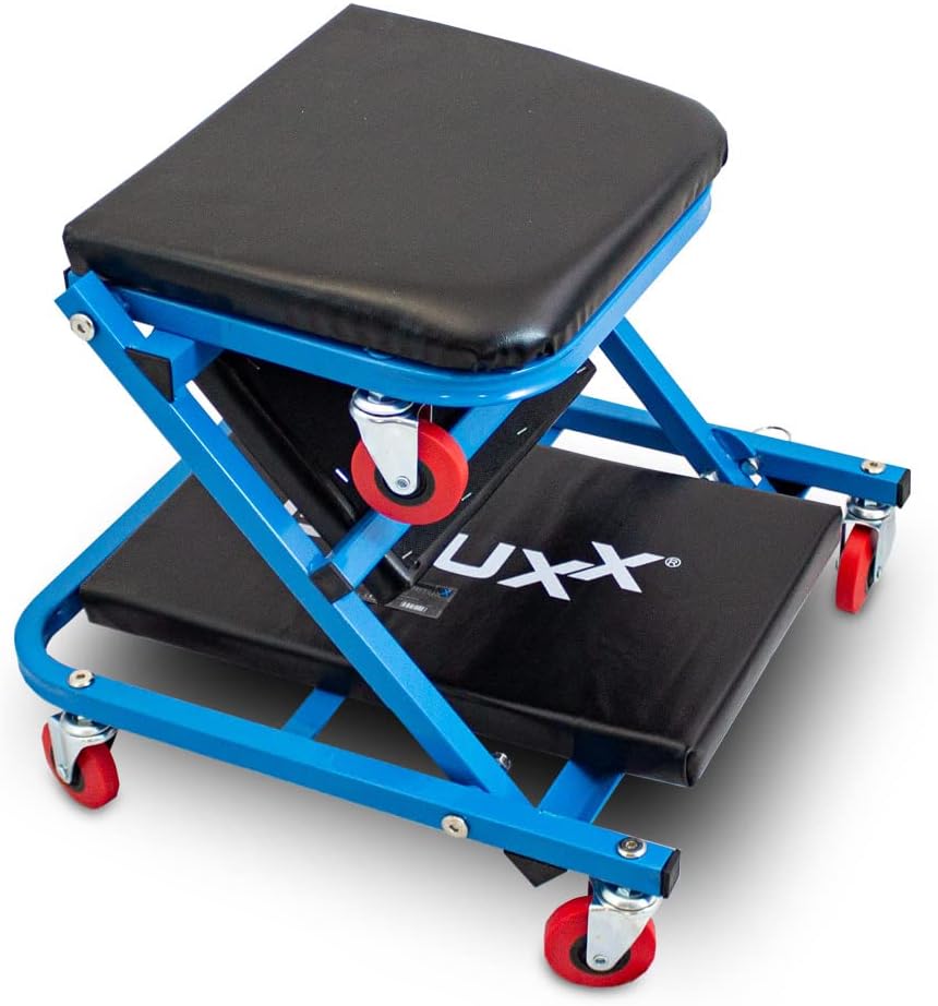 BITUXX® Werkstatt-Rollbrett Werkstattliege Montageliege Montagerollbrett Sitz als Liege oder Werksta