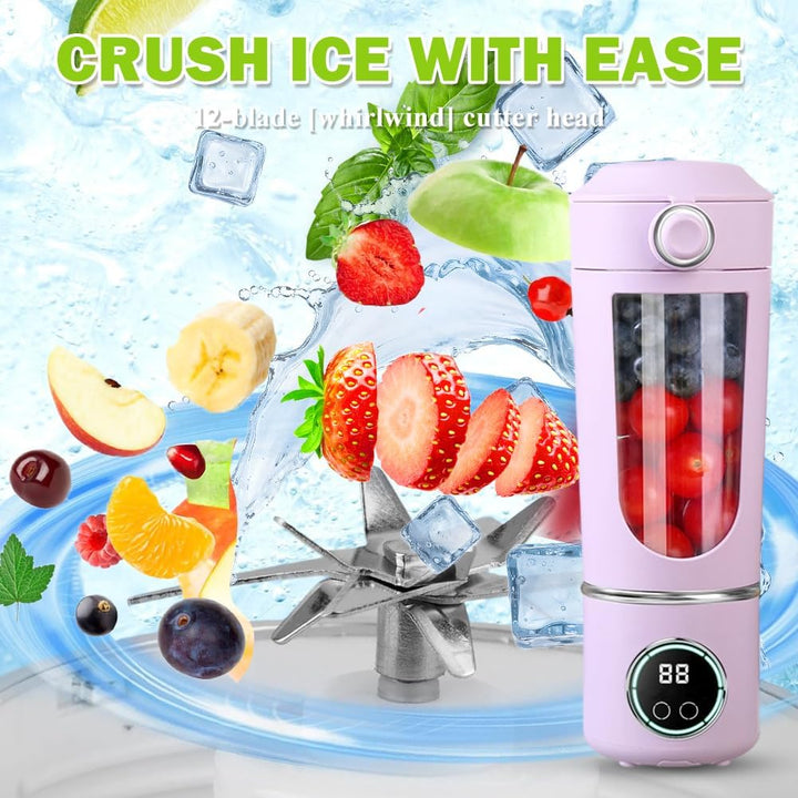 Tragbarer Mixer, Mini Standmixer Blender, 700ml Tragbarer Mixer Smoothie Maker, With 12 Stainless St