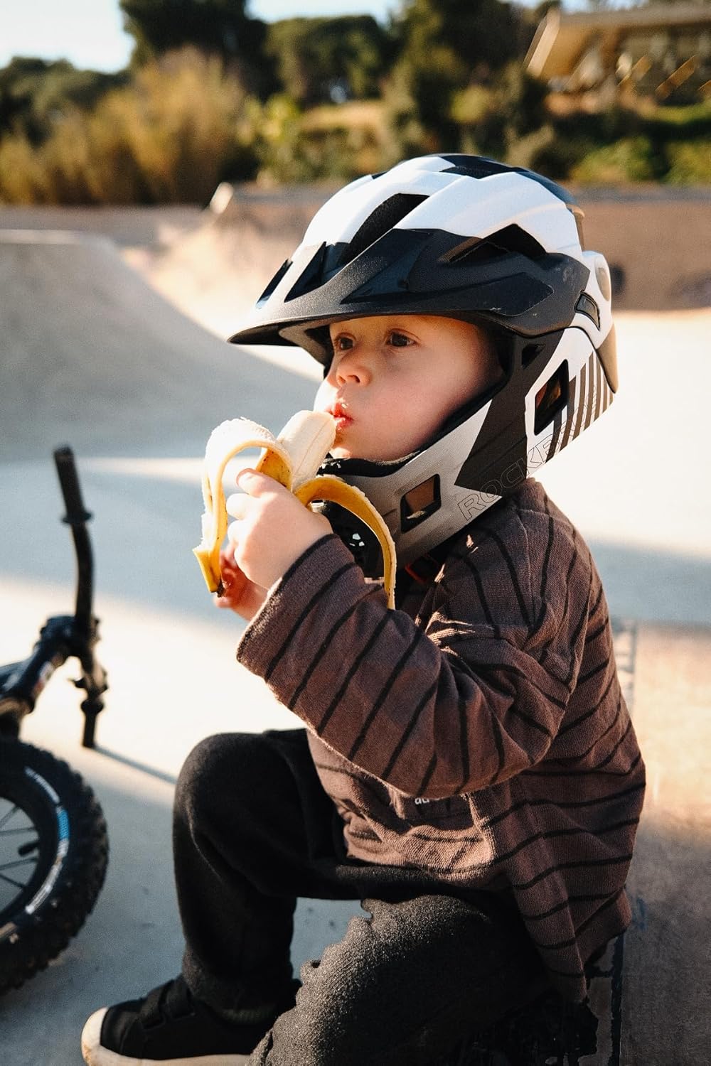 ROCKBROS Kinderhelm Integriert Fahrradhelm Kinder Jugend Fullface Helm mit Abnehmbarem Kinnschutz BM
