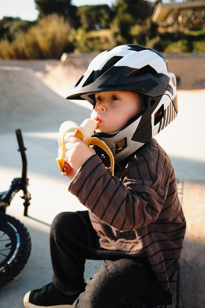 ROCKBROS Kinderhelm Integriert Fahrradhelm Kinder Jugend Fullface Helm mit Abnehmbarem Kinnschutz BM