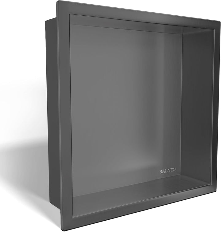 Wandnische Dusche - Wall-Box One Gun Metal - Moderne Duschablage aus Edelstahl - Teflonbeschichtet,