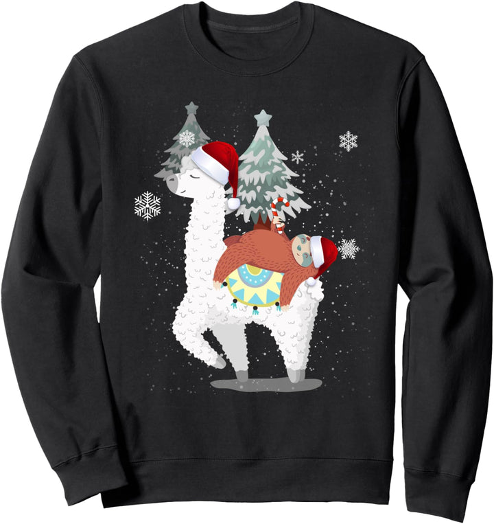 Alpaka & Faultier Weihnachtsshirt Christmas Fun Santa Lama Sweatshirt