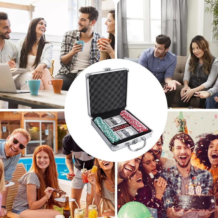 Pokerchips-Set Mit Etui | Blackjack-Poker-Chips-Set | Pokerset Für Kartenclubs, Hochwertiges Pokerch