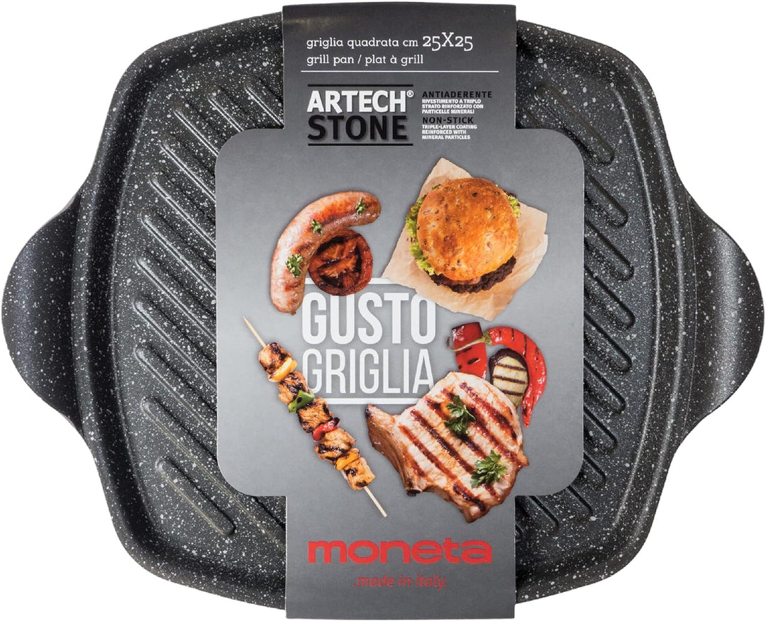 Währung Gusto Grill, quadratisch, aluminium, Grau, 25/25 cm, Gusto Grill