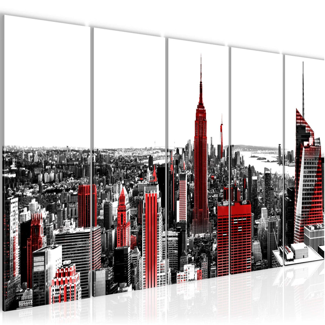 Runa Art Bild New York city Wandbilder auf Vlies Leinwand 5 Teilig Wanddekoration Wohnzimmer Büro 00