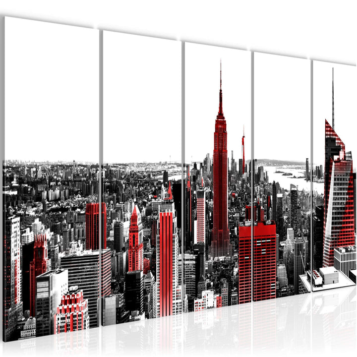 Runa Art Bild New York city Wandbilder auf Vlies Leinwand 5 Teilig Wanddekoration Wohnzimmer Büro 00