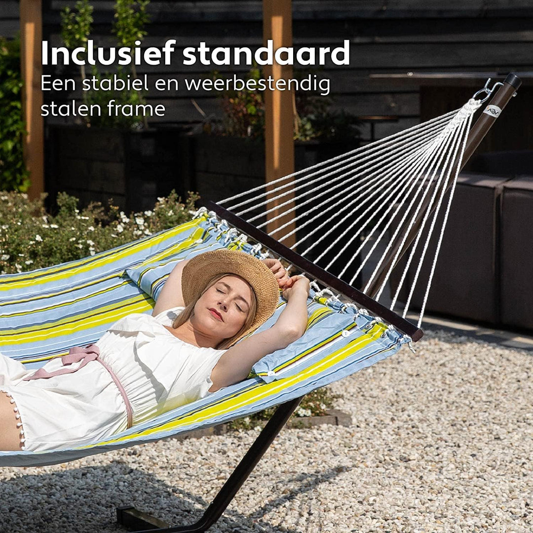 VITA5 Hängematte Outdoor - Hängematte mit Gestell für den Garten, Pool & Balkon - Grosszügige Hängem