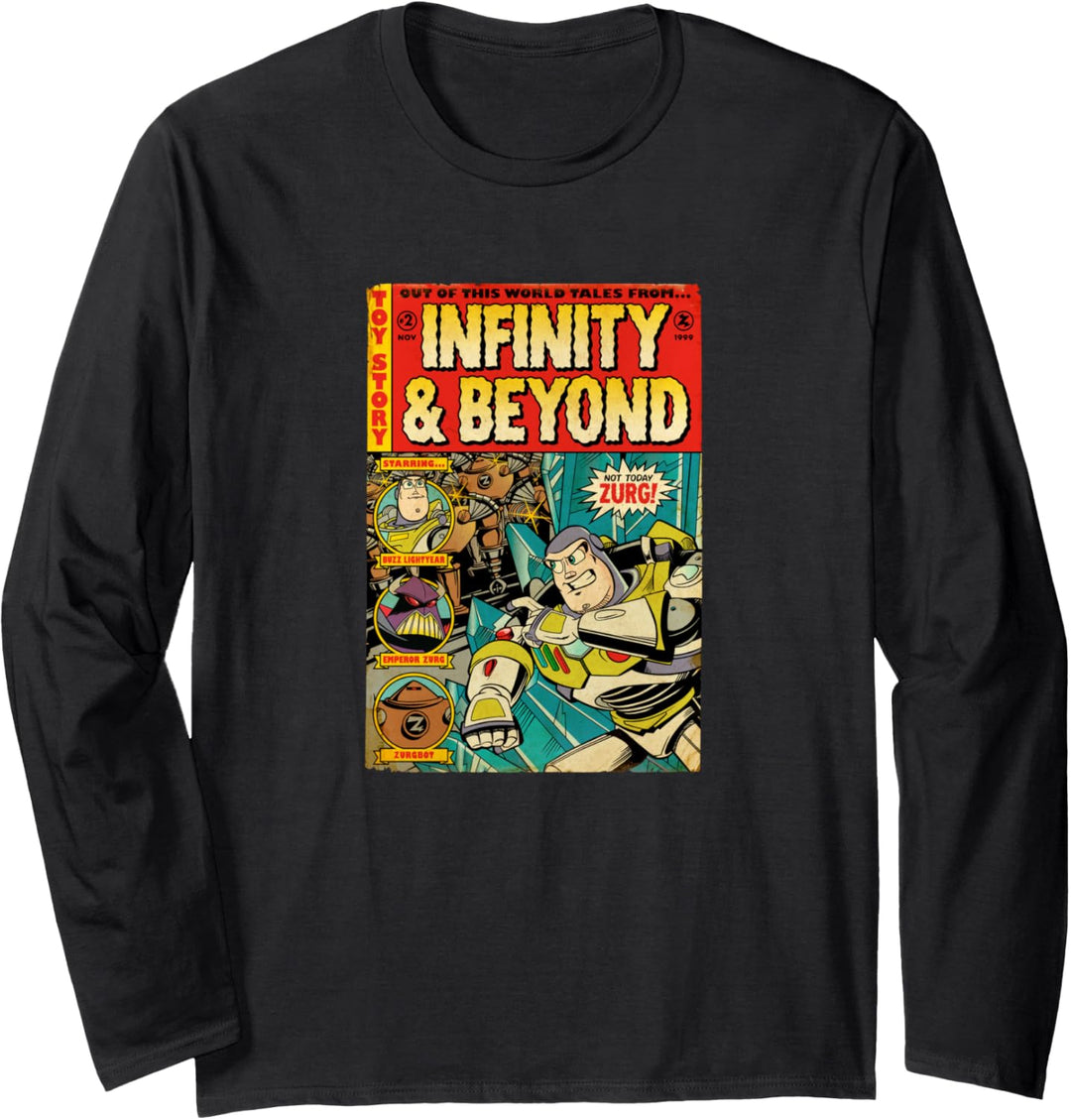 Disney Pixar Toy Story Buzz Lightyear Comic Retro Langarmshirt